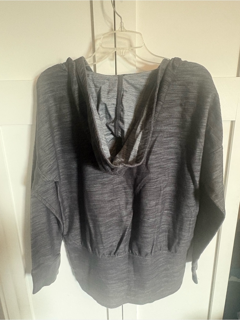 Gray Hooded Women's Sweater - Classic Pullover - Picture 5 of 7